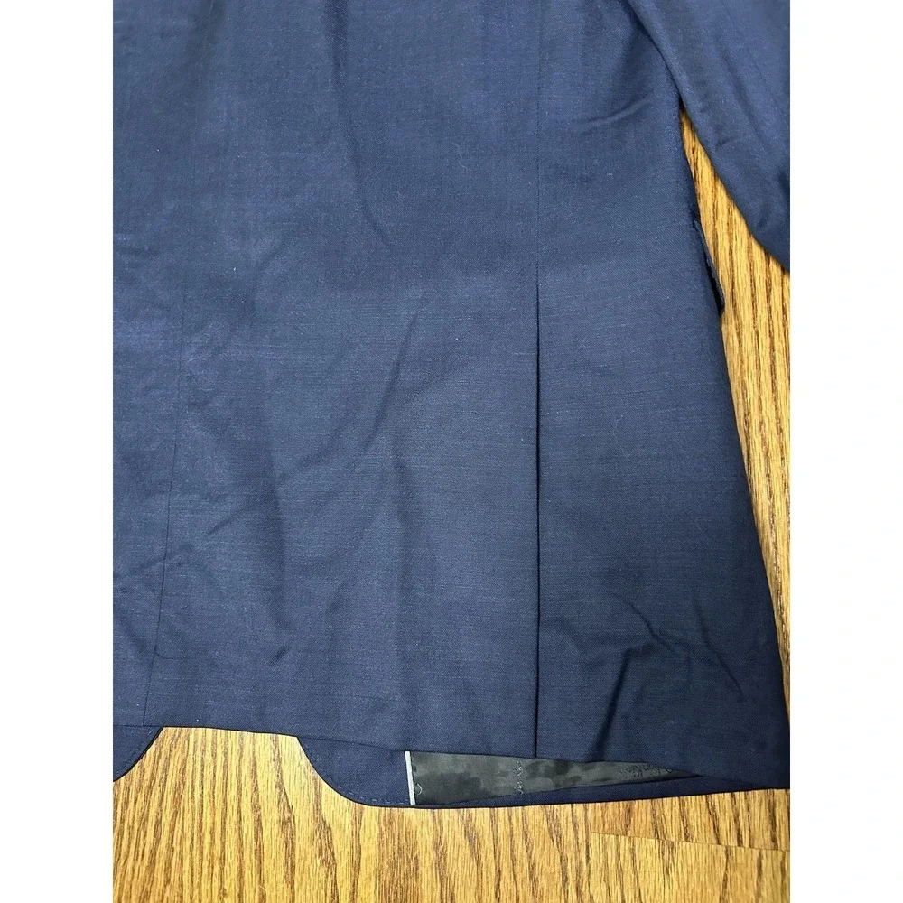 Calvin Klein Mens Blazer Career Suit Single Breasted Navy Wool 42 L